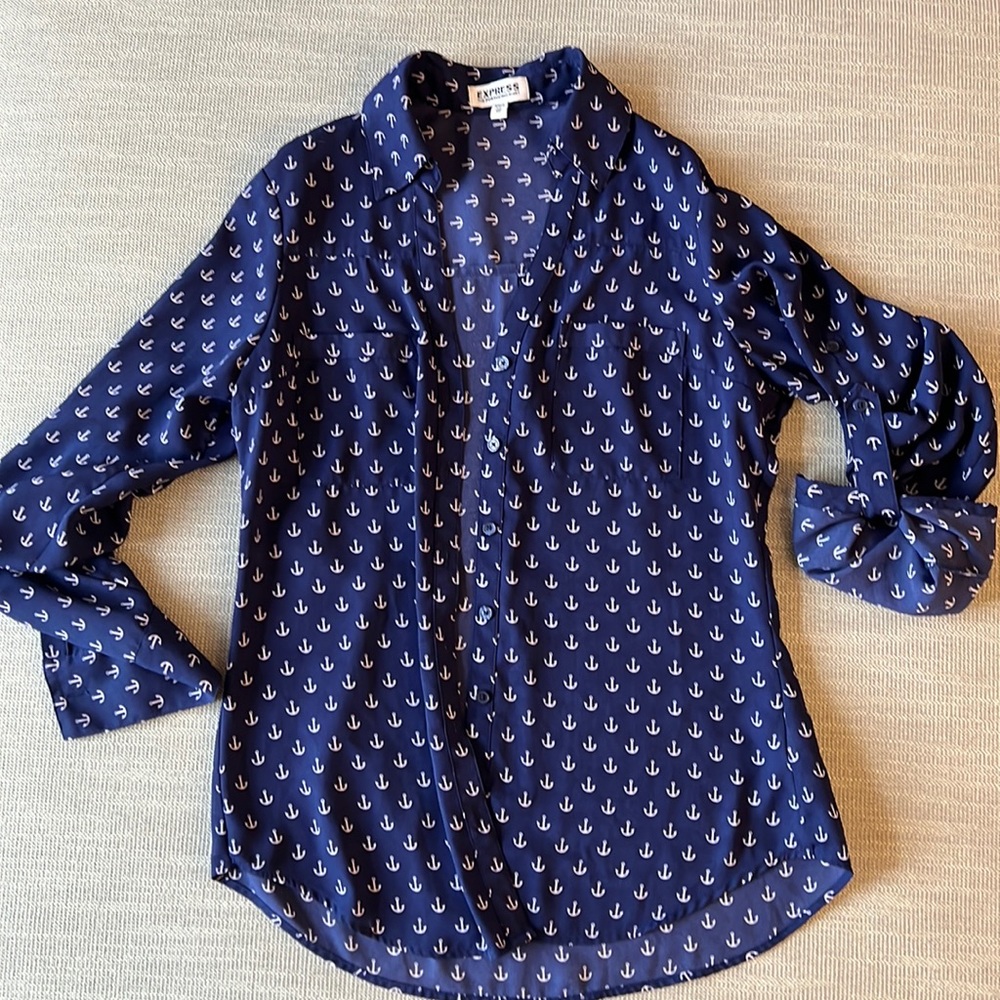 Nautical anchor print top, perfect condition, worn once